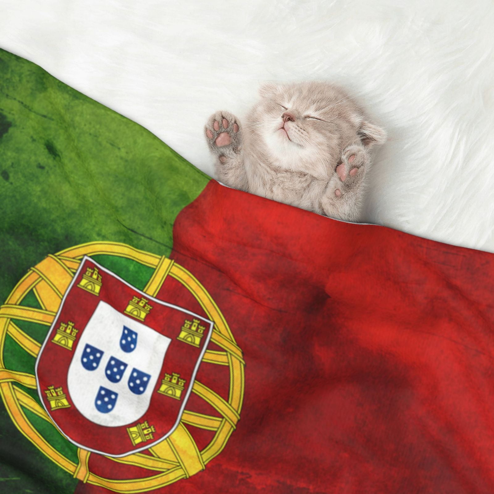 Portugal Portuguese Flag Dog Blanket Soft Warm Flannel Cat Blanket Great Pet Throw for Cats Puppy Small Medium Large Dog