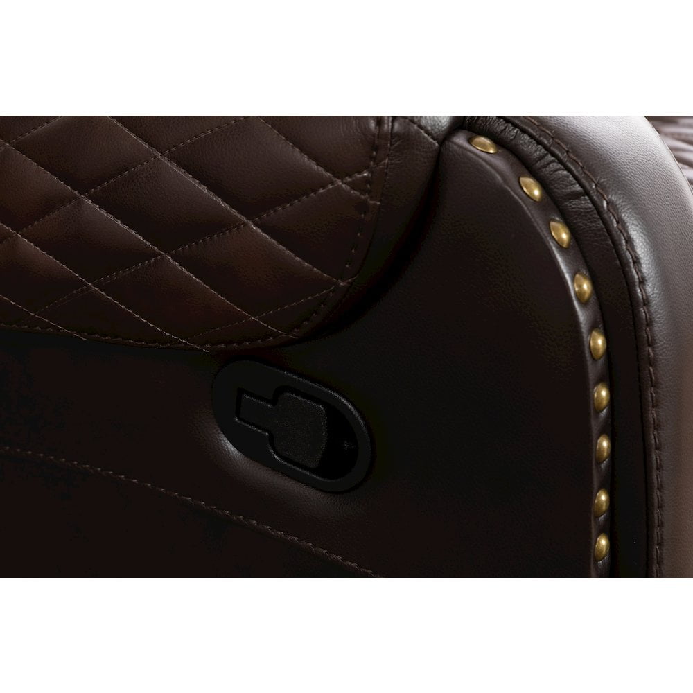 Ilyiano Two Tone Faux Leather Livingroom Reclining Sofa In Brown