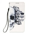 thumbnail image 3 of SaniMore Magnetic Flip Wallet Case for Samsung Galaxy S23 6.1", RFID Blocking Card Holder Painted Pattern PU Leather Cover with Kickstand & Wrist Strap Shockproof Protective Shell, Skull, 3 of 6