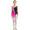 thumbnail image 2 of Alvivi Girls Mesh Splice Figure Skating Dress Sleeveless Ballet Dance Irregular Skirted Leotard Hot Pink 14, 2 of 7