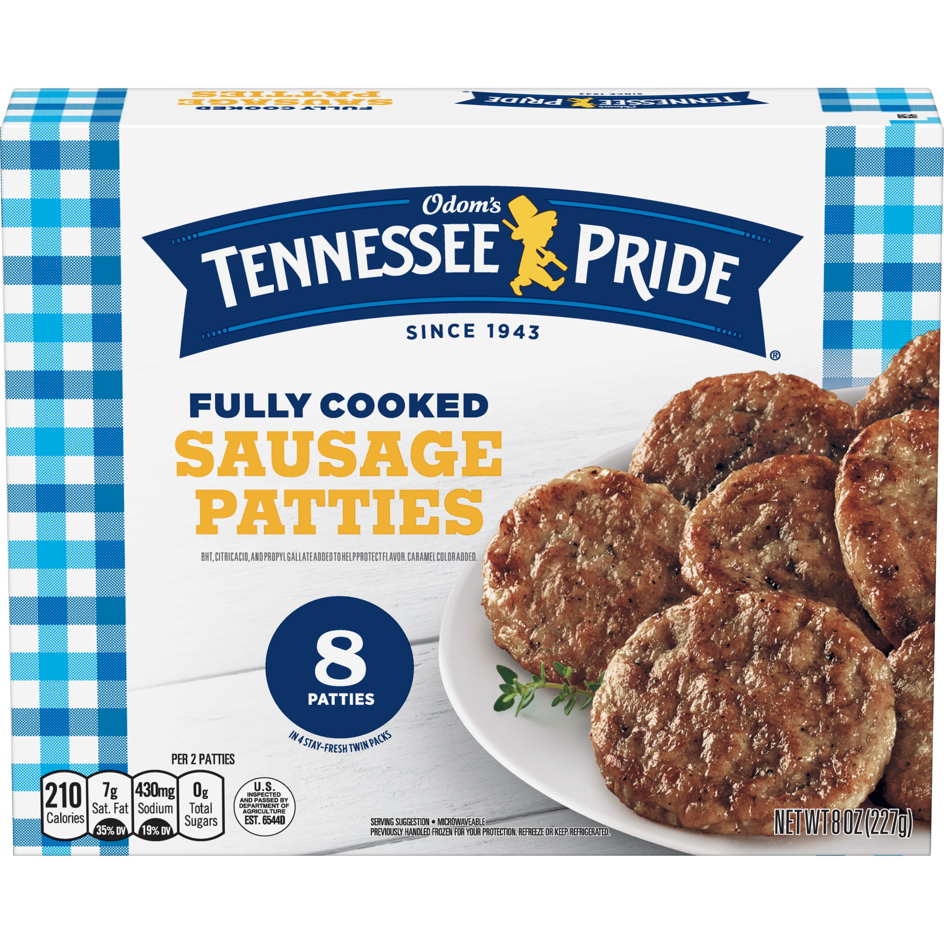 Odoms Tennessee Pride Original Microwaveable Sausage Patties 8 Oz
