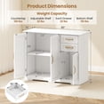 thumbnail image 3 of Gymax 40'' Sideboard Buffet Cabinet Modern Kitchen Storage Organizer w/ 2 Drawers White, 3 of 9