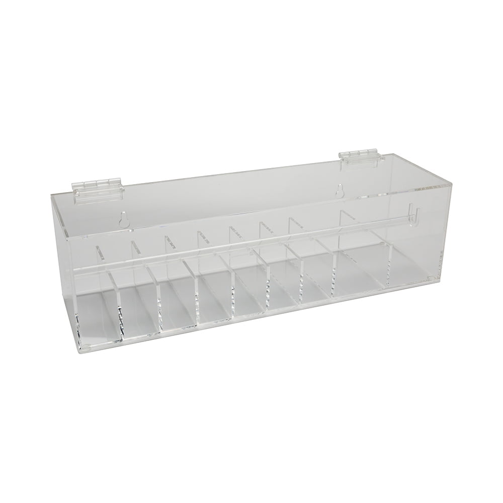 RW Smart Clear Acrylic Label Dispenser 9 Slots, with Lid 15" x 3 1/