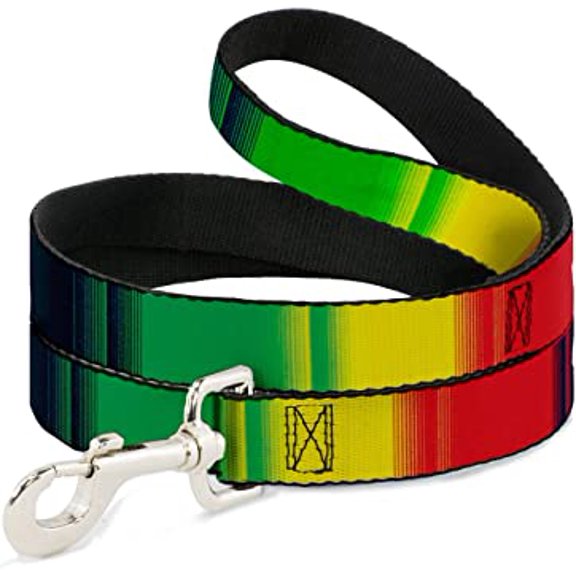 Buckle-Down Dog Leash Zarape4 Vertical Rasta Available in Different Lengths and Widths for Small Medium Large Dogs and Cats