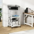 Large Printer Stand with Height Adjustable Storage Shelf, 23.6 x 23.6