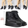 thumbnail image 3 of IC ICLOVER 360 Waterproof Rainproof PVC Fabric Zippered Shoe Covers Rain Boots Overshoes Protector Bike Motorcycle Anti-Slip Travel Women Men Kids (Black XXL Size US 12), 3 of 9