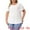White, variant on DARING DIVA Women's Plus Round Neck Hollow Flare Sleeve Casual Blouse 1X Pink