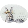 thumbnail image 1 of Manteles individuales redondos trenzados de 15 pulgadas para mesas de comedor, lavables y resistentes al calor para fiestas, Navidad y uso diario., 1 of 7