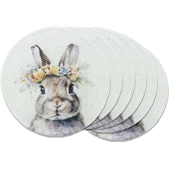 Manteles individuales redondos trenzados de 15 pulgadas para mesas de comedor, lavables y resistentes al calor para fiestas, Navidad y uso diario.