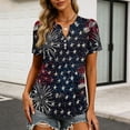thumbnail image 7 of LWavelet Fourth of July Shirts for Women Short Sleeve Tops V-Neck Casual Patriotic Fireworks Star Graphic Tee Black L, 7 of 7