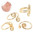 thumbnail image 2 of KAKOWELY 4pcs Adjustable Toe Rings Set for Women Handmade Open Toe Rings with Zircon Toe Rings for Summer Beach Jewelry,0.71X"X0.67"X0.67", 2 of 5