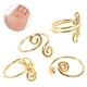 thumbnail image 3 of Juego de 4 anillos ajustables para dedo del pie para mujer, anillos abiertos hechos a mano con circón, anillos bohemios para el dedo del pie, joyería de playa de verano, 3 of 6