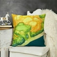 thumbnail image 2 of YINGXI  Summer Style Pillow Covers Oil Painting Green Succulent Cactus Yellow Flower Throw Pillow Case Cotton Linen Cushion Cases  18x18in, 2 of 5