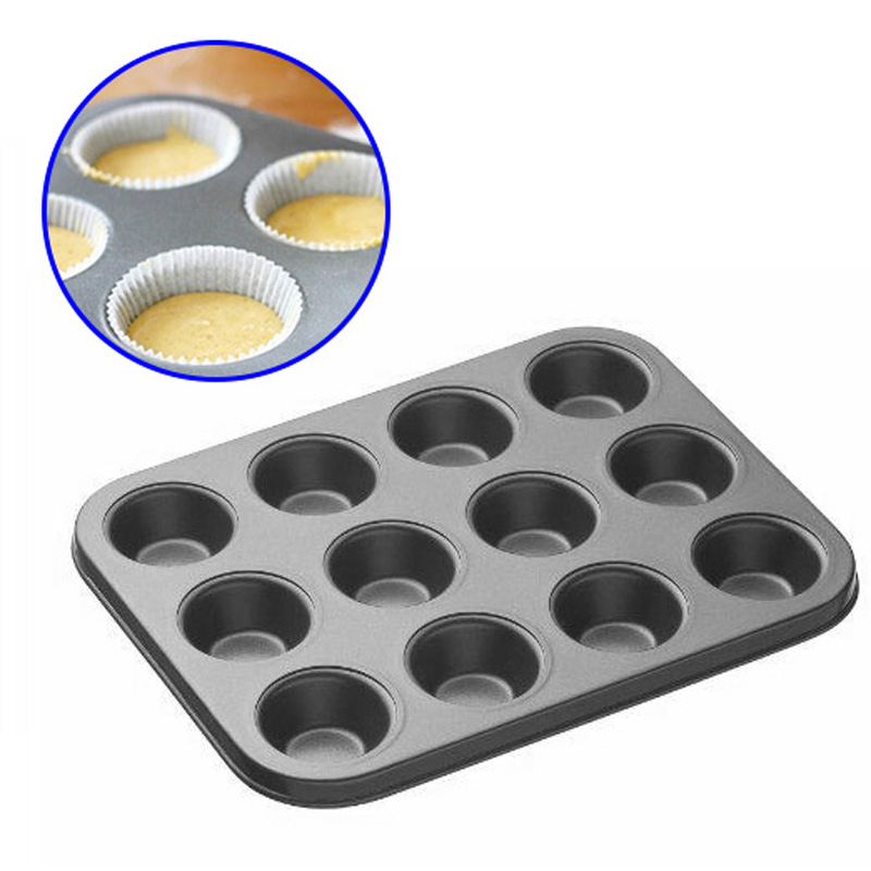 Non Stick Muffin Pan Tin Square Steel Tray Baking Rectangle Cupcake