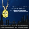 thumbnail image 2 of Gem Stone King 14K Yellow Gold Canary Mystic Topaz Pendant Necklace for Women | 1.56 Cttw | Gemstone November Birthstone | Oval 8X6MM | With 18 inch Chain, 2 of 6