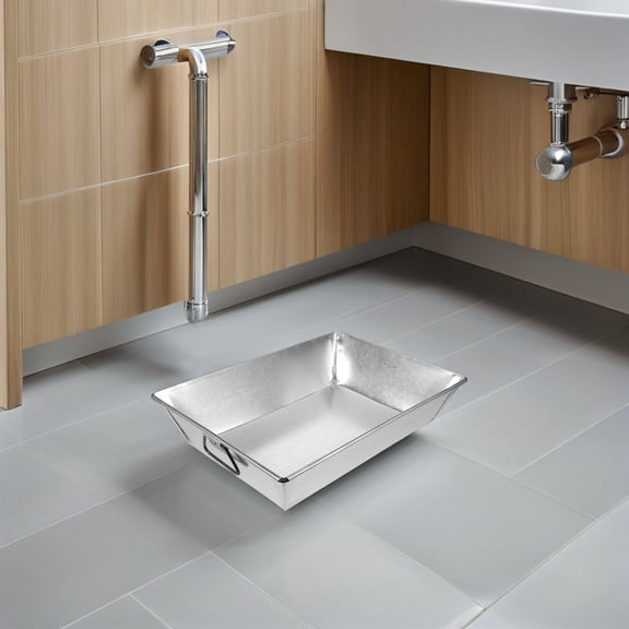 BESTYASH Iron Fireplace Ash Pan Silver Rectangle Tray with Handles for Practical Ash Collection