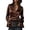 Brown, variant on Women's Satin Button Down Shirt, Long Sleeve Bell Sleeve Blouse, Elegant Solid Color Collared Top for Wrinkle Resistant Formal Office Wear and Daily Outfits Brown L