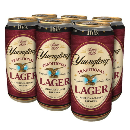 Yuengling Lager, 6 pack, 16 fl oz - Walmart.com