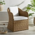 thumbnail image 3 of Safavieh Melbourne Wood and AluminumWicker Outdoor Dining Chair in Natural/White, 3 of 11