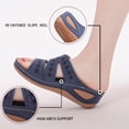thumbnail image 3 of CHICVOMEY Floral Cut-Out Wedge Sandals for Women Arch Support Slip-On Sandals Comfort Summer Casual Shoes Open Toe Sandals Lightweight Cushioning, 3 of 7