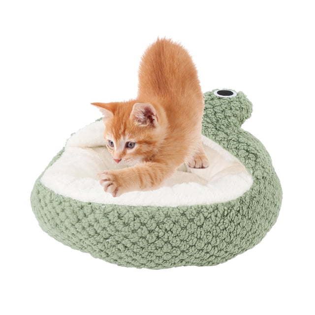 Sofá Cama Para Mascotas Con Forma De Rana De Felpa, Sofá Para Gatos Suave Y Cálido, Espacio De Descanso Para Todas Las Estaciones Con Forro De Burbujas, Mantenimiento