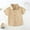 Khaki, variant on Liyamei Little & Big Boys Solid Color Short Sleeve Button Down Shirt With Pockets For 2 To 8 Years Old Multi Color Optional Toddler Boys Tops Size 3-4 Years