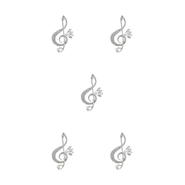 Guardurnaity Women Music Note Brooch Pin Rhinestone Alloy Jewelry Overcoat Decor Suit Decorations Breastpin for Dating Party Jewelries Type2