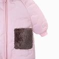 thumbnail image 5 of 1-6 Months Infant Hooded Snowsuit Rompers,Fleece Lined Zip Up Baby Jumpsuit,Warm Winter Outdoor Onesie for Newborn Infant Boys Girls 0 3 6 Months,Pink, 5 of 8