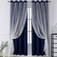 thumbnail image 1 of Nvzi Cortinas perforadas de estilo sencillo, cortinas de sombreado adecuadas para dormitorio, sala de estar, cocina (1 panel, 78,7" de largo x 39,3" de ancho, azul marino A83), 1 of 4