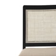 thumbnail image 5 of 2 Pcs Farmhouse Rattan Dining Chairs, Cane Upholstered Kitchen Side Chairs with Black Solid Wood Frame, Beige, 5 of 6