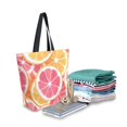 thumbnail image 2 of FORMRS Womens Canvas Tote Bag with Zipper Inner Pocket Shoulder Handbag, Pink Grapefruit Slices, 2 of 7
