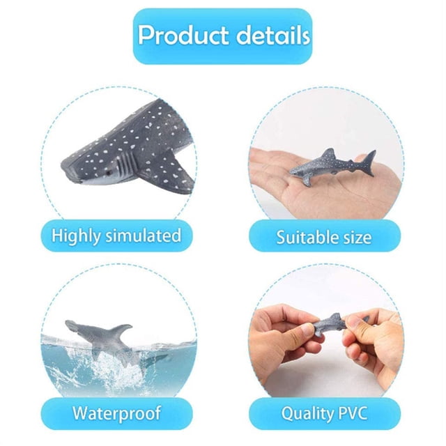 Juego de 6 piezas de animales marinos de simulación, juguetes de baño, figuras marinas, regalo para niños