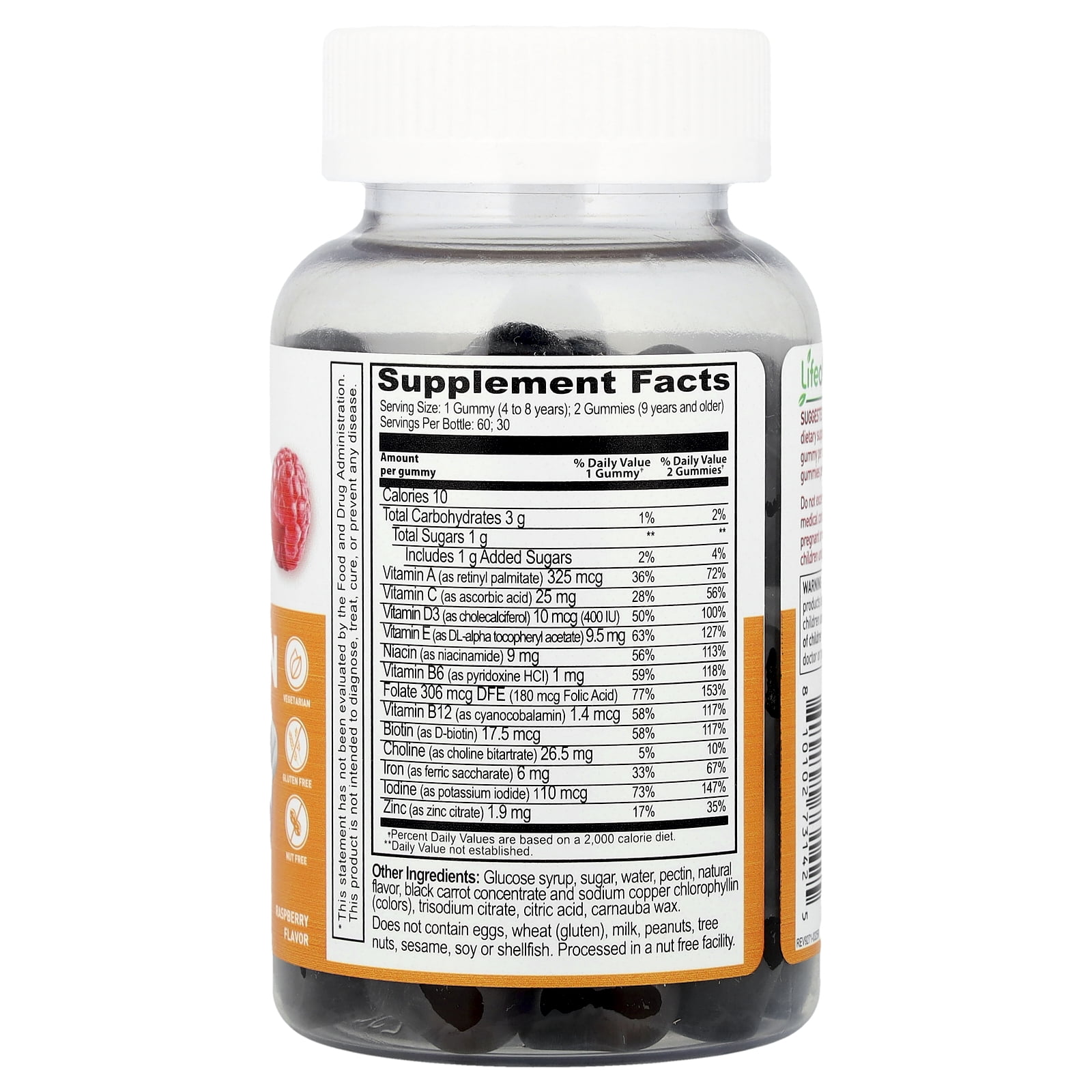 Lifeable Multivitamin with Iron Gummies, Raspberry, 60 Gummies