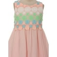 thumbnail image 3 of Little Girls Embroidery Flowy Chiffon Knee Length Summer Flowers Girls Dresses Pink 2 (K38D4), 3 of 3