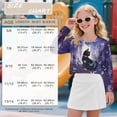 thumbnail image 7 of DISNIMO Girls Crop Tops Cat Butterfly Flower Print Kids Fashion Loose Cropped Sweatshirt Long Sleeve Pullover Tops Crew Neck Tee Shirt for 5-14 Years Old, 7 of 7