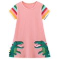 thumbnail image 1 of Vestido Hongshilian para niñas pequeñas, algodón, estampado de dibujos animados, 5T, 1 of 7