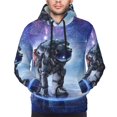 thumbnail image 4 of Bingfone Astronauts Start Running Men'S Drawstring Hoodie Long Sleeve Pocket Sweatshirts-Small, 4 of 9
