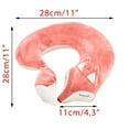 thumbnail image 3 of Fox Shape Travel Neck Pillow Soft Cotton Air U Shape Health Bolster Pillow for Home Office Travel Rest 11"x11"x4.3"(Pink), 3 of 5