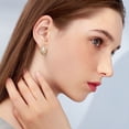 thumbnail image 2 of WILLBEST Juego De Aretes Para Mujer, Aretes De Perlas De Circonita Para Mujer, Aretes De Aro Geométricos De Metal Dorado Amarillo, Joyería, Aretes De Aguja De Plata Con Perlas De Agua Dulce, 2 of 4