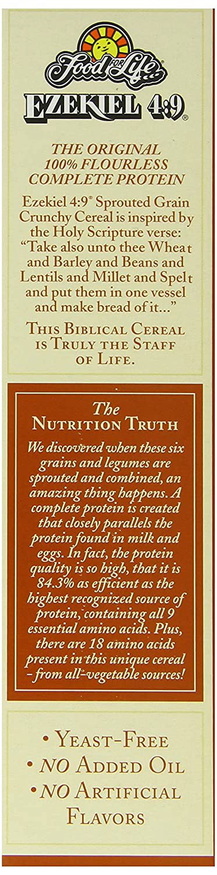 Food For Life Ezekiel 4:9 Organic Sprouted Whole Grain Cereal, Original, 16-Ounce Boxes (Pack of 6)