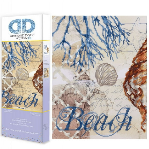 Diamond Dotz at Home Beach Sparkle Diamond Painting Kits for Adults - Diamond Art Kits a Relaxing Creative Craft Kit with Dotz Gems 19x19