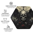 thumbnail image 4 of Pofeuu Vintage Winged Rose Skull Print Leather Coasters Set of 6, Round Cups Mugs Mat Pad for Home Kitchen Heat Resistant Drink Coasters,Hexagon, 4 of 7