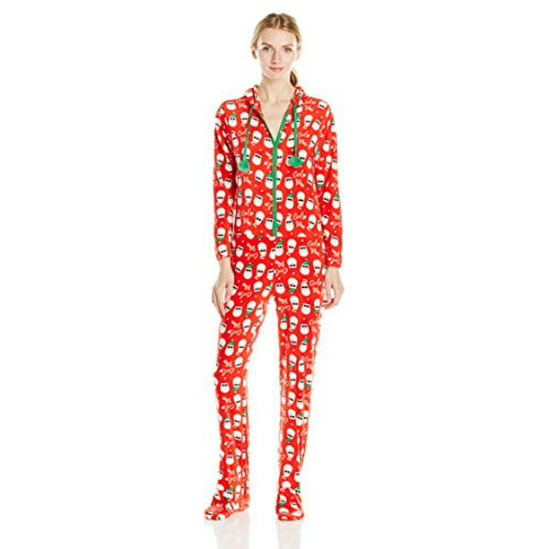PJ Couture - PJ Couture Women's Ugly Christmas Footed Pajama, Red ...