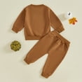 thumbnail image 6 of Toddler Baby Girl Boy Halloween Outfit Pumpkin Sweatshirt Long Sleeve Shirts Top and Pants Set Fall Winter Clothes, 6 of 8