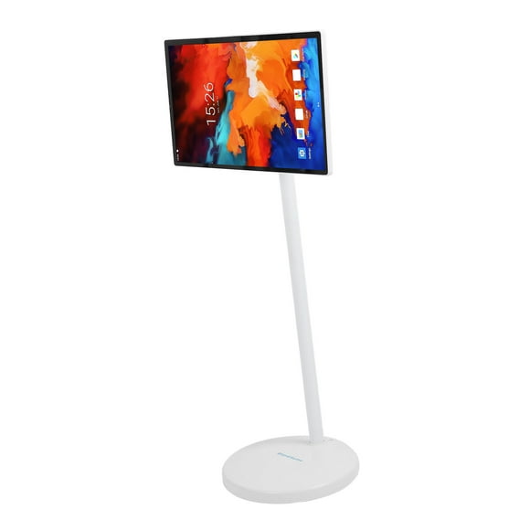 Mobile Touch Screen TV, 24in Smart Screen IPS 1920x1080 HD LCD Screen with 6+128GB for 12, Touch All in One Machine, Floor Standing Installation for Home Office Work or