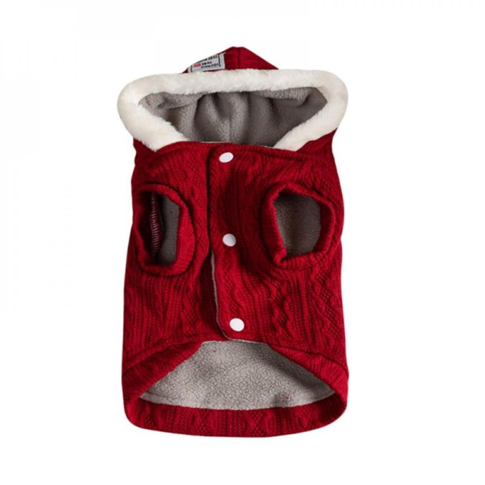 Popvcly Dog Fleece Lined Coats Waterproof Dog Winter Hoodie Coat Puppy