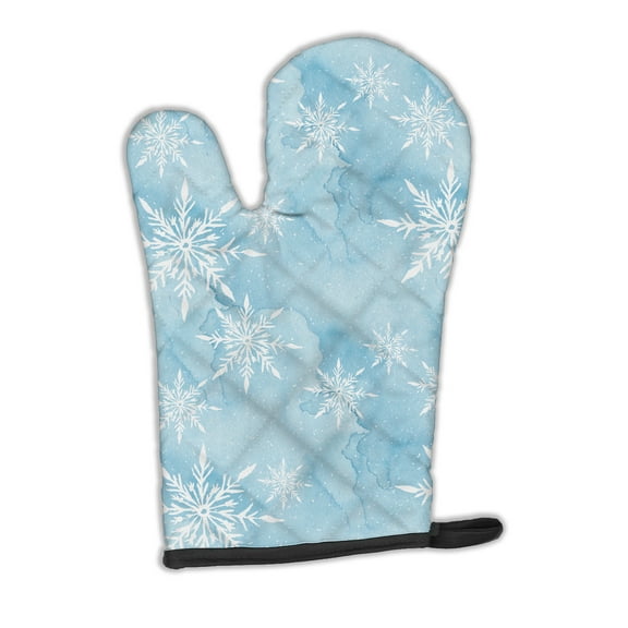 Caroline's Treasures Watercolor Snowflake on Light Blue Oven Mitt