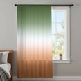 thumbnail image 4 of Sage Green Orange Ombre Sheer Curtains 54 Inches Long, Abstract Modern Gradient Light Filering Curtains, Breathable Simi Curtain Privacy Drapes for Kitchen Bathroom Nursery Small Window Treatment, 4 of 9