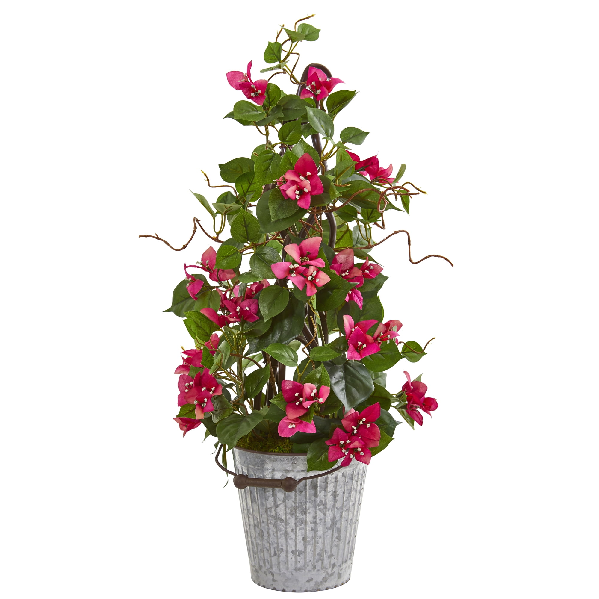Nearly Natural 26” Bougainvillea Artificial Climbing Plant in Metal