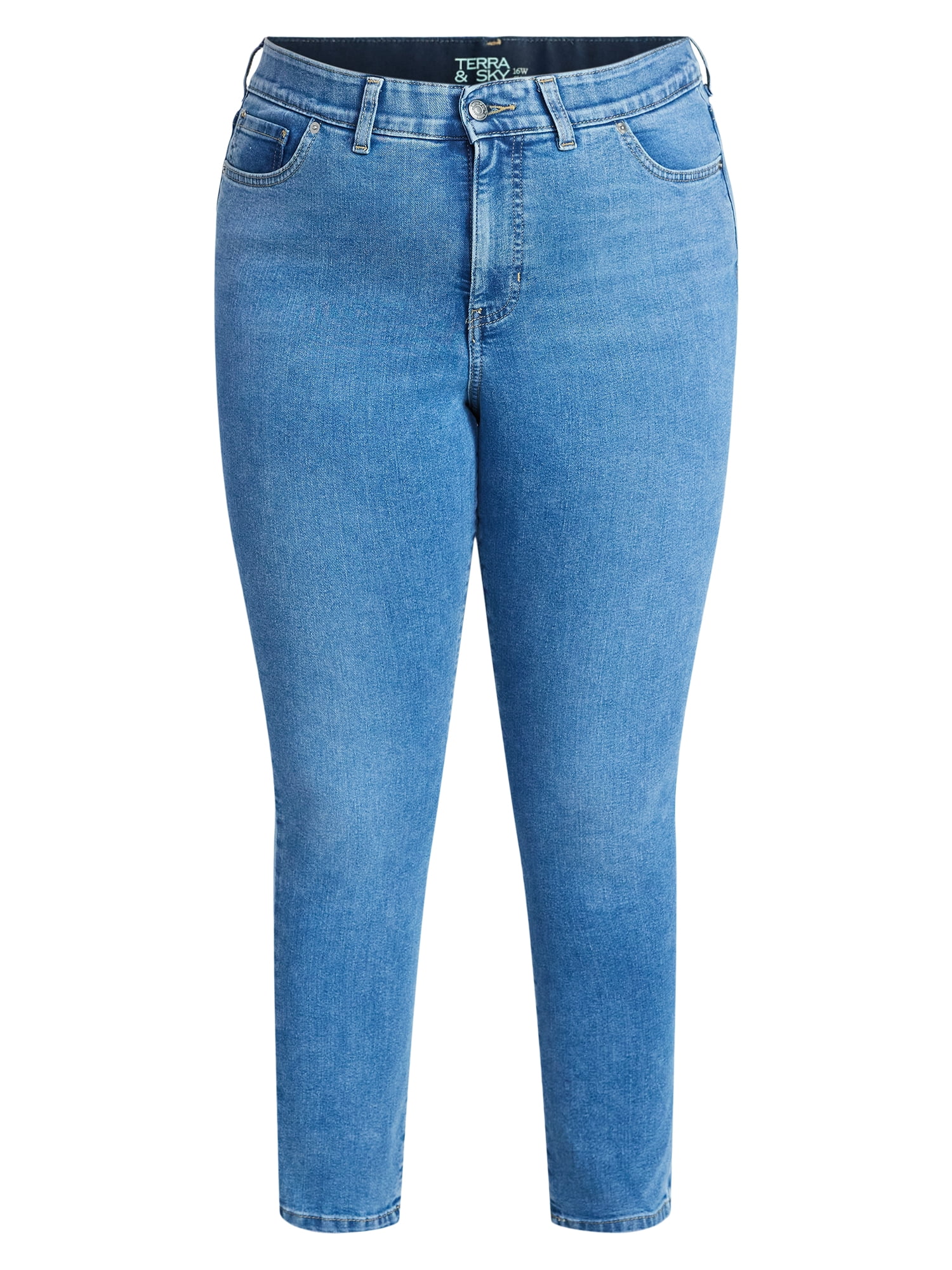 Terra & Sky Women's Plus Signature Denim Skinny Jeans with Control Panel, Sizes 16W-26W